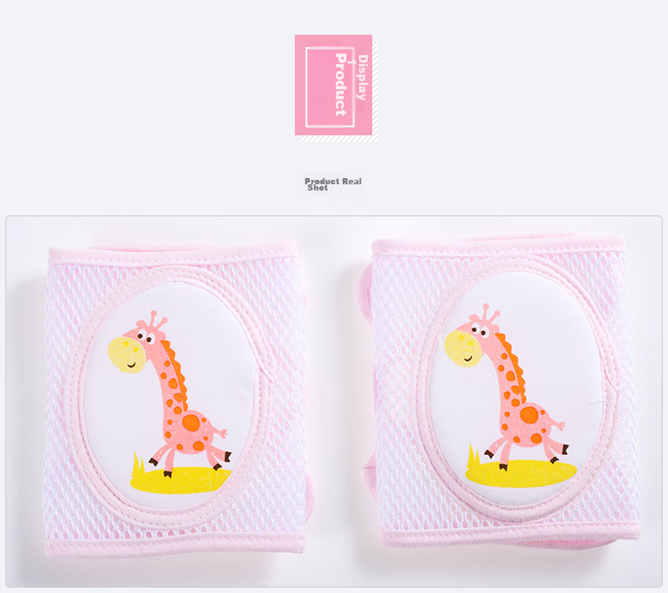 Xiqinbao Baby Knee Pads, Crawling Knee And Elbow Protectors, Infant Fall Prevention Knee Guards (Adjustable), Pink, 1 Pair 10