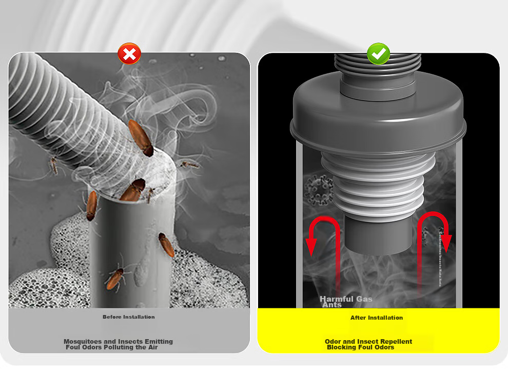 Haili Sink Drain Pipe, Anti-Odor Basin Drain, Flexible Hose Wall Drainage Pipe, ABS Material, 73318Q 13