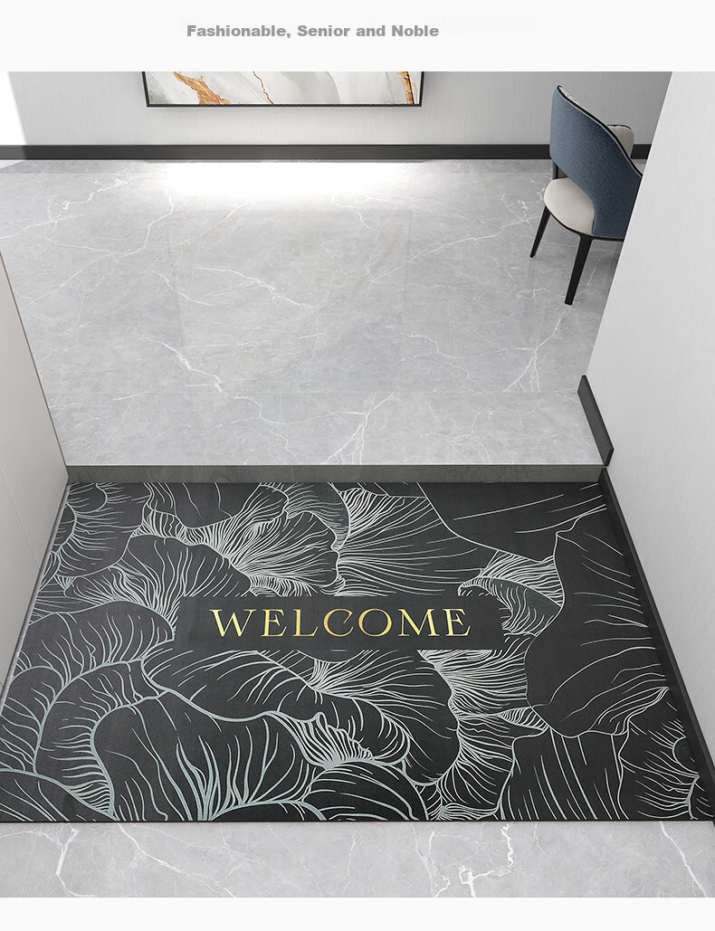 Huaxu Home Entrance Door Mat, Leather Doormat, Foyer Rug, Washable Foot Mat, Cuttable Entrance Mat 14