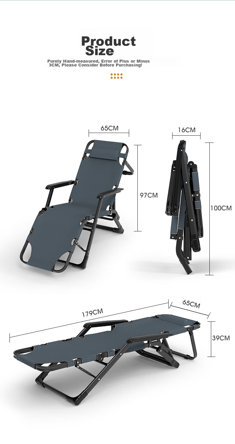 Restar Folding Chair for Office Nap, Hospital Companion Care, Portable Leisure Chair, Lounge Chair with Upgraded Oxford Fabric 11