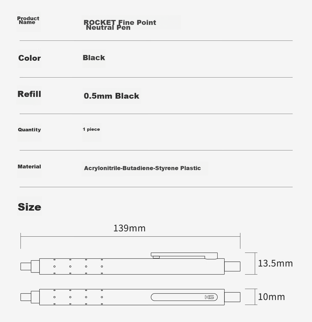 KACO CWIA Certified Exam Pen 0.5mm Black Gel Pen Smooth Quick-Dry Retractable Student Writing Pen Carbon Ballpoint Pen 5-Pack 20
