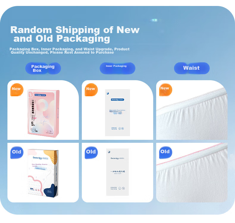 DR.ROOS Disposable Underwear for Women, Pure Cotton High-Waist 7A Antibacterial, for Business Trips, Travel, Postpartum Maternity Underwear, 6 Pieces, Size L, Weight up to 110 Ji 1