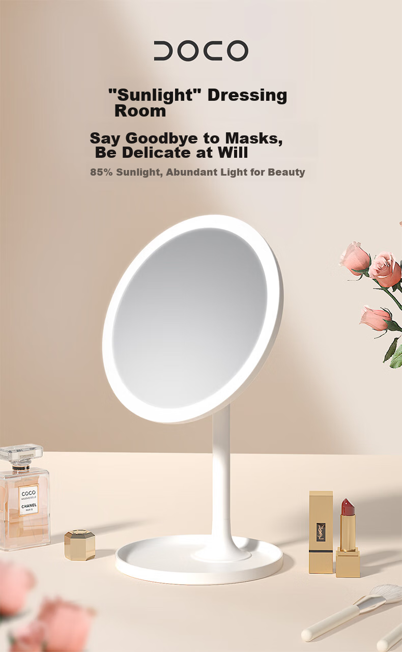 DOCO LAB Mirror Makeup Mirror with Light, Desktop Smart Beauty Mirror, LED Touch-Up Mirror, Gift for Girlfriend on Holidays 1