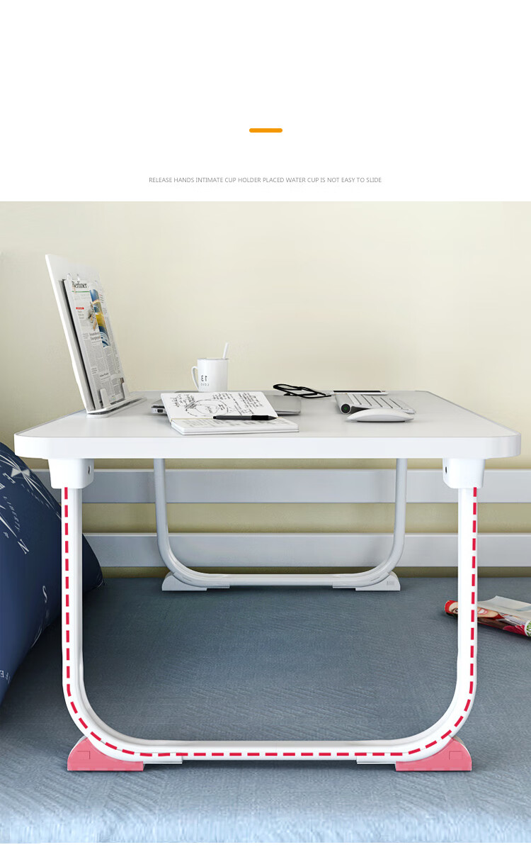Huakaizhixing Bedside Table, Laptop Desk, Study Desk, Writing Desk, BGZ698 Black, 70*48 11