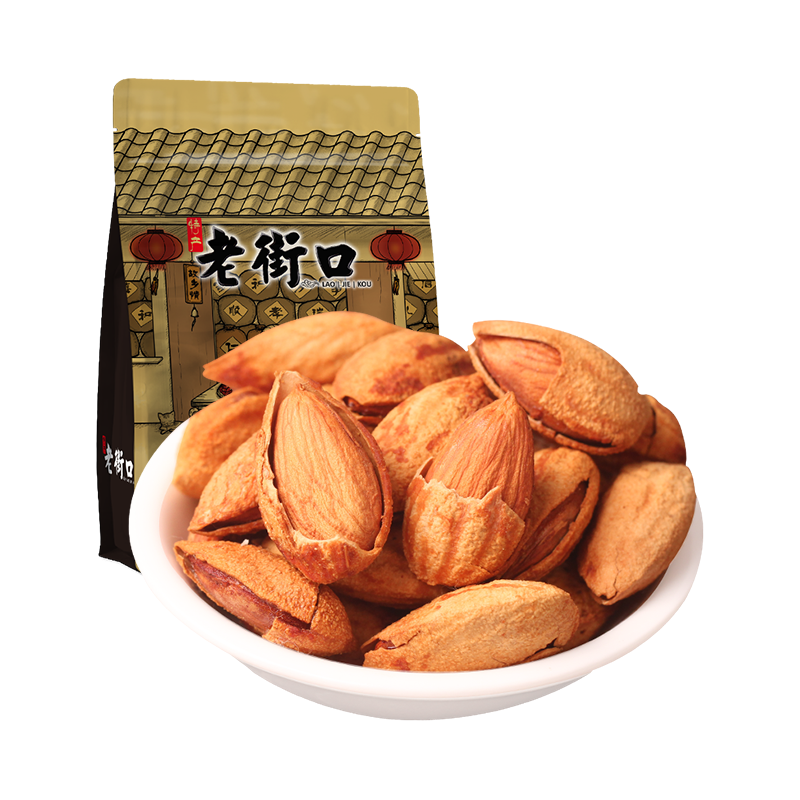 老街口巴旦木500g/袋 薄壳奶油味扁桃仁炒货干果每日坚果杏仁零食年货