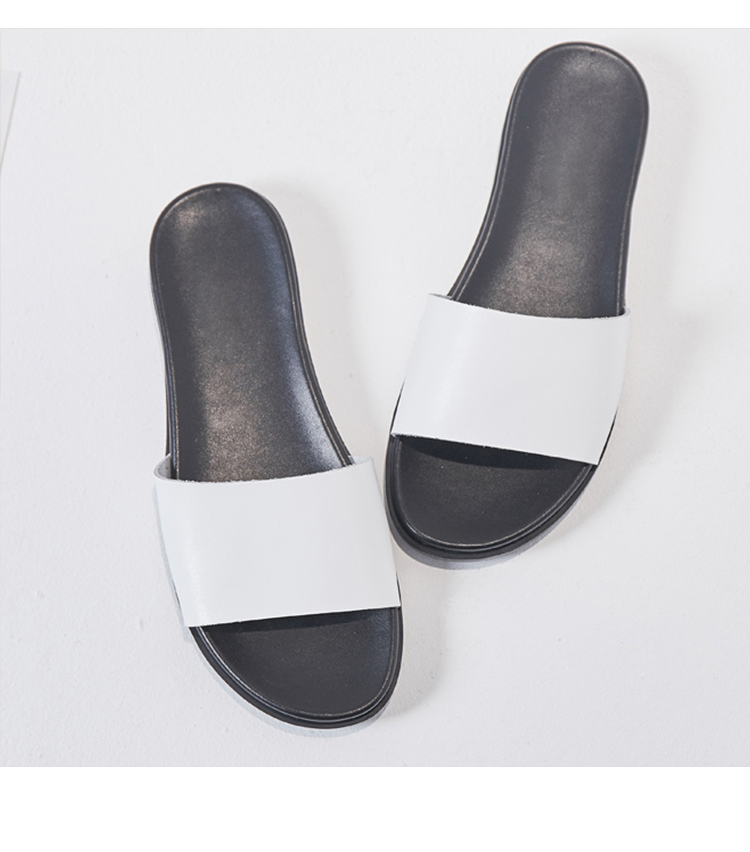 Pounise Women's Fashion Versatile Simple Outdoor Slippers Korean Style Lightweight Comfortable One-strap Sandals PCD-KA002 White Size 40/250(1.5) 10