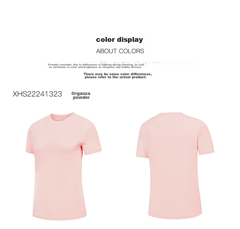 QIAODAN Women's Short-Sleeve T-Shirt, Summer Breathable Quick-Dry Round Neck Sports Running T-Shirt Top for Wome 28
