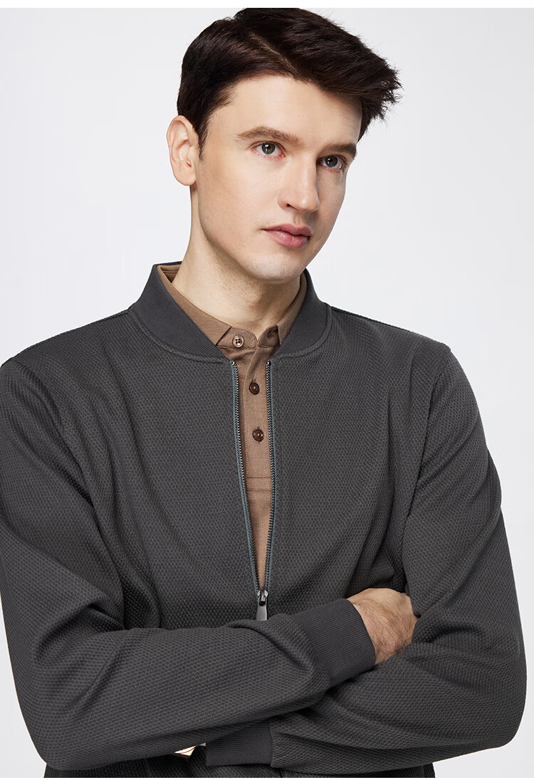 FIRS Baseball Collar Jacket Spring And Autumn Style Casual Versatile Pineapple Pattern Elastic Cardigan Comfortable Skin-Friendly Men's Outerwear 9