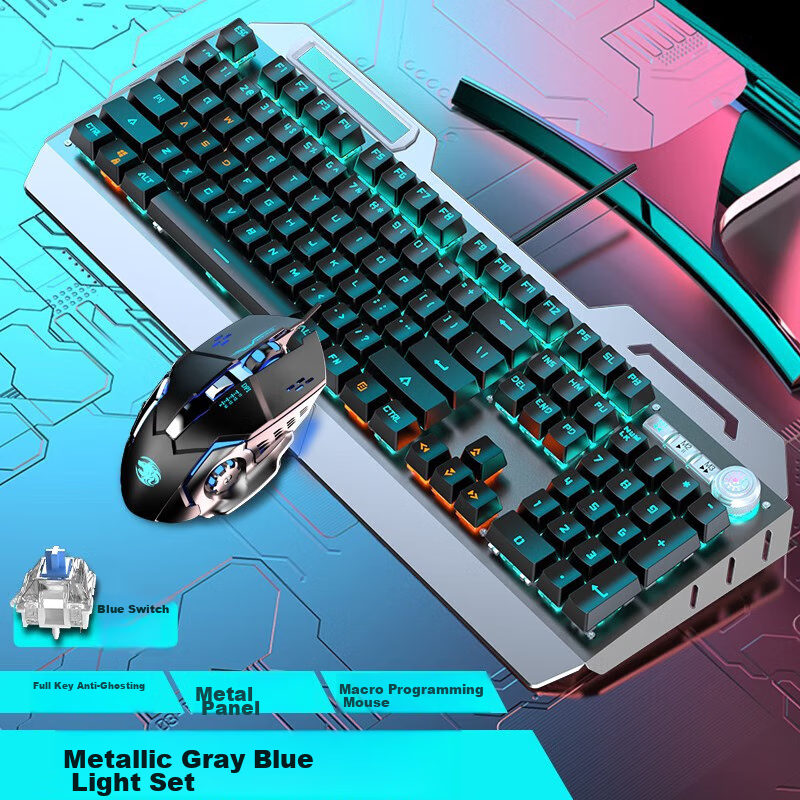 Механическая клавиатура EWEADN TK900 с мышью, игровая проводная, USB, подсветка, черный