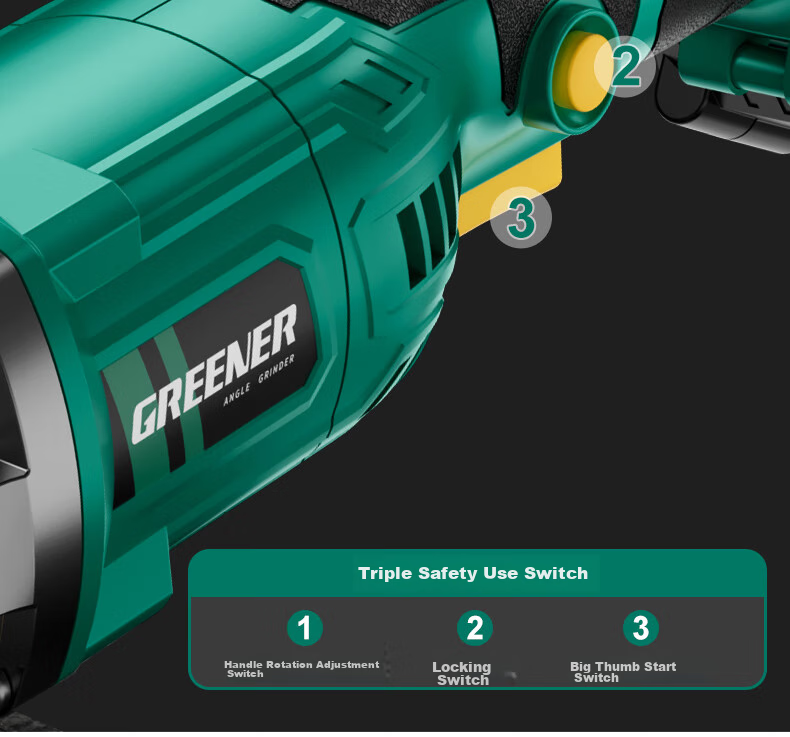 Greenlin Lithium Battery Brushless Angle Grinder 25-Piece Set Cordless Cutting Polishing Grinding Rotary Angle Grinder 20
