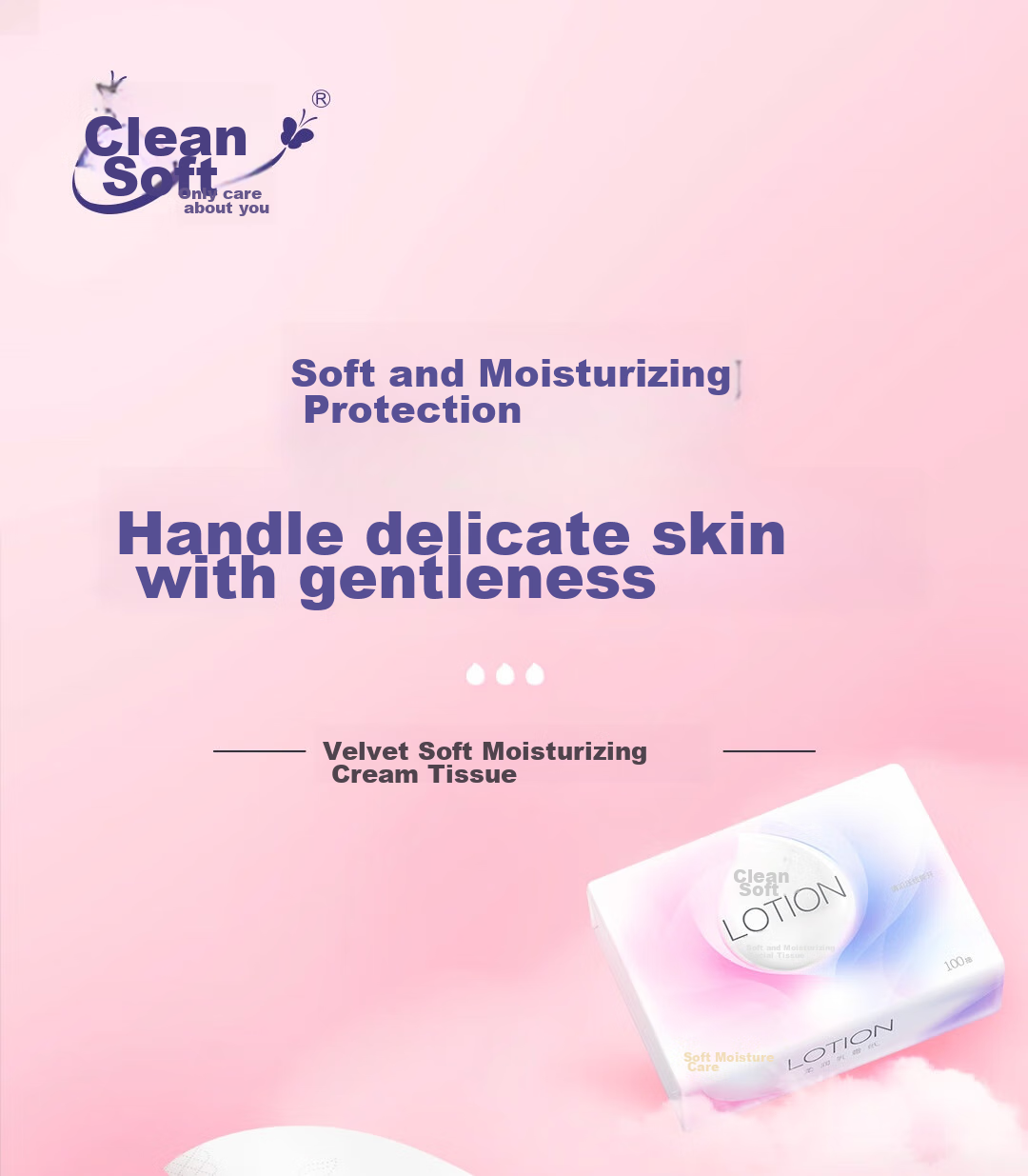 C&S Lotion Paper, 3-Ply, 40 Sheets*10 Packs, Soft Baby Skin Wipes, Gentle Tissue Paper, Portable Small Pack 2