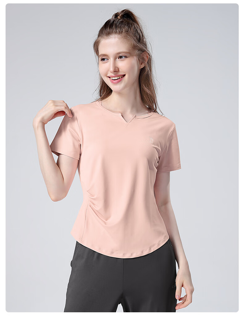 CAMEL Women's Sportswear Set, New Yoga Fitness Pilates Elastic Short-Sleeve Top And Long Pants, Anti-Exposure Two-Piece Athletic Outfit 39