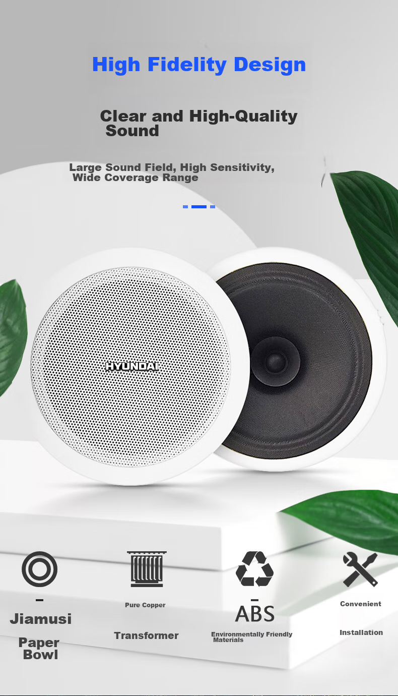 HYUNDAI HYUNDAI N4 Wireless Bluetooth Ceiling Speaker Set, Home Theater Suspended Ceiling Speakers for Living Room And Conference Rooms (Requires Transmitter for Use) 4