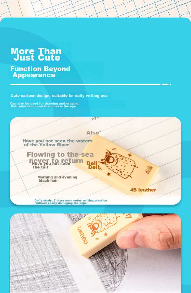 Deli (Deli) 30 Small Student Erasers, Middle School And College Entrance Exam Blessing Gifts, Art Drawing Erasers, Writing Office Erasers, Cute Little Hungry Monster Series 7