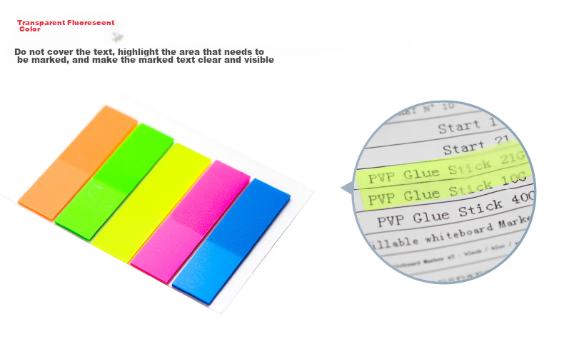 Maped Transparent Fluorescent Index Tabs, Study Organizer Stickers, Non-Obtrusive Transparent Color-Coded Sticky Notes, Office Helper, 760010AA [100 Pieces/bag] 4