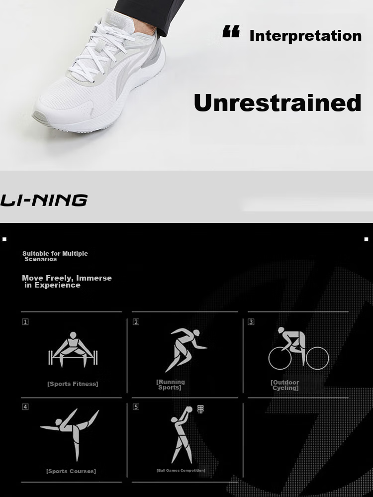 LI-NING Men's Comfortable Versatile Sports Pants Quick-Dry Breathable Casual Athletic Trousers 3