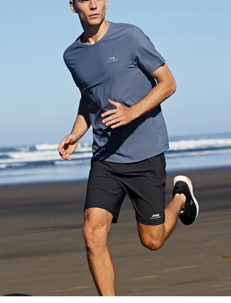 JEEP Men's Short-Sleeve T-Shirt, Outdoor Sports Breathable Quick-Dry Tee, Moisture-Wicking Short-Sleeve Top for Men, 565 Gray Blue L 12