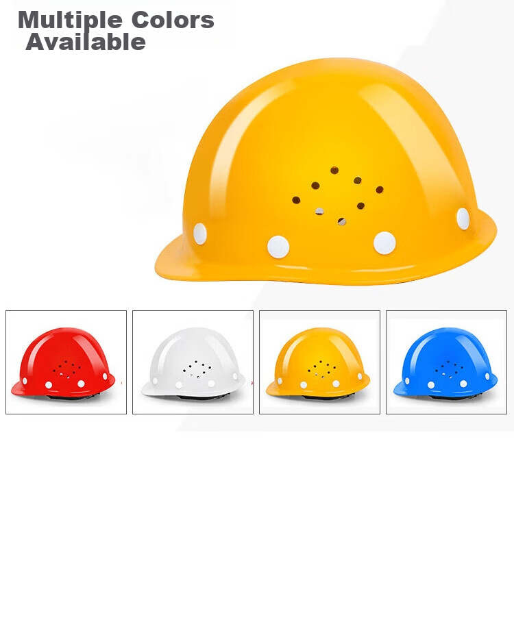 Dunshou Safety Helmet, Industrial Hard Hat, Impact-Resistant And Breathable, Round Yellow 8