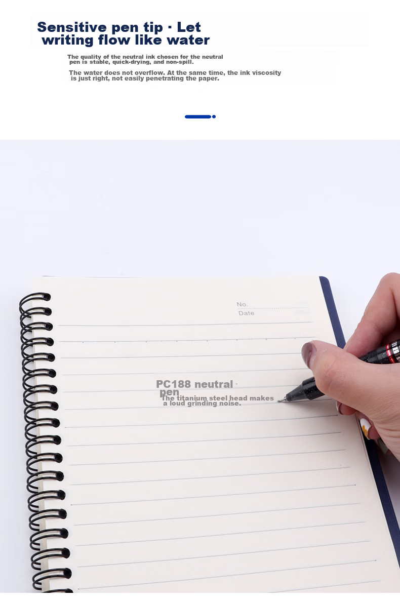 BAOKE PC1808 Gel Pen Full Needle Tube 0.5mm Student Pen Stationery Office Signing Pen Black 36 Pcs/box 3