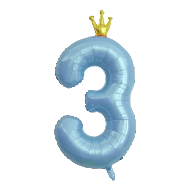 Duomeiyi Birthday Scene Decoration, Boy's Children's Birthday Number Balloons, 3-Year Atmosphere Props, Party Decorations, Blue