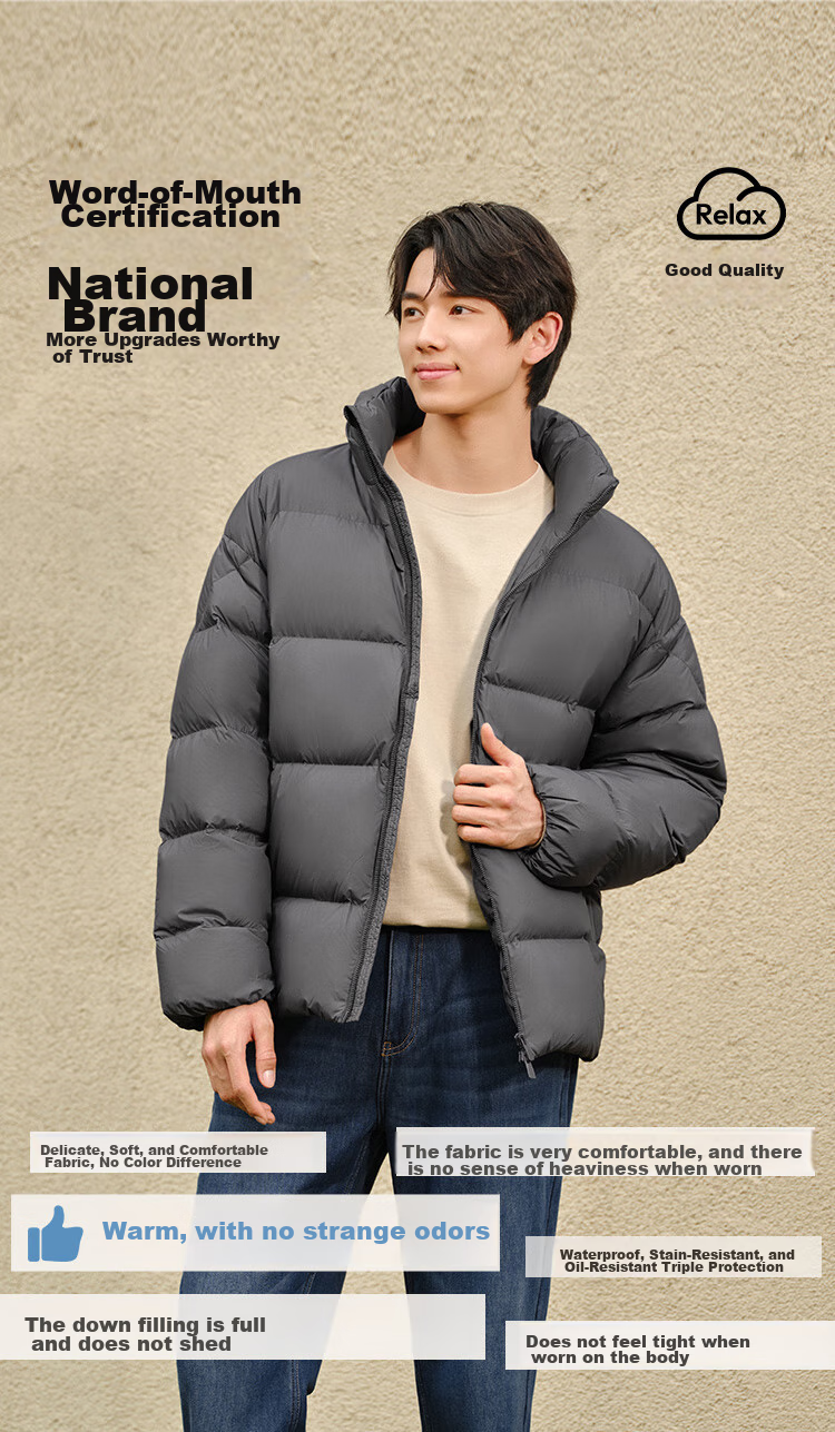 Semir Lightweight down Jacket | Men's Winter Triple-Protection Coat, 90% Down, Thick Stand-Collar Puffer Jacket 109724113102 12