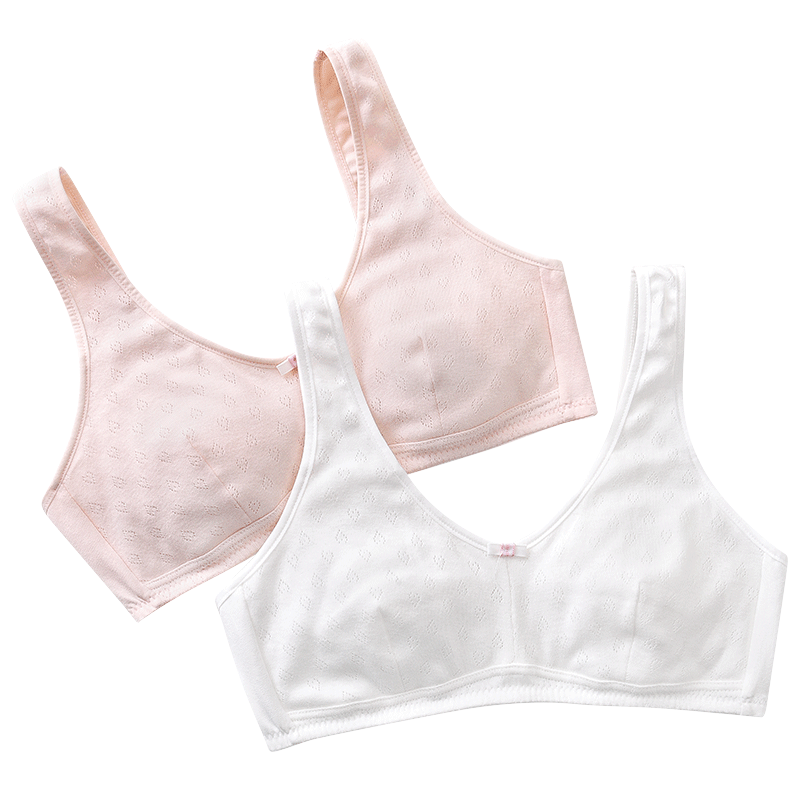 Ailier & ouluola Girls' Underwear for Middle School Students Ages 12-16, Teenage Girls' Pure Cotton High School Bra, Puberty Development Stage, Size 85B