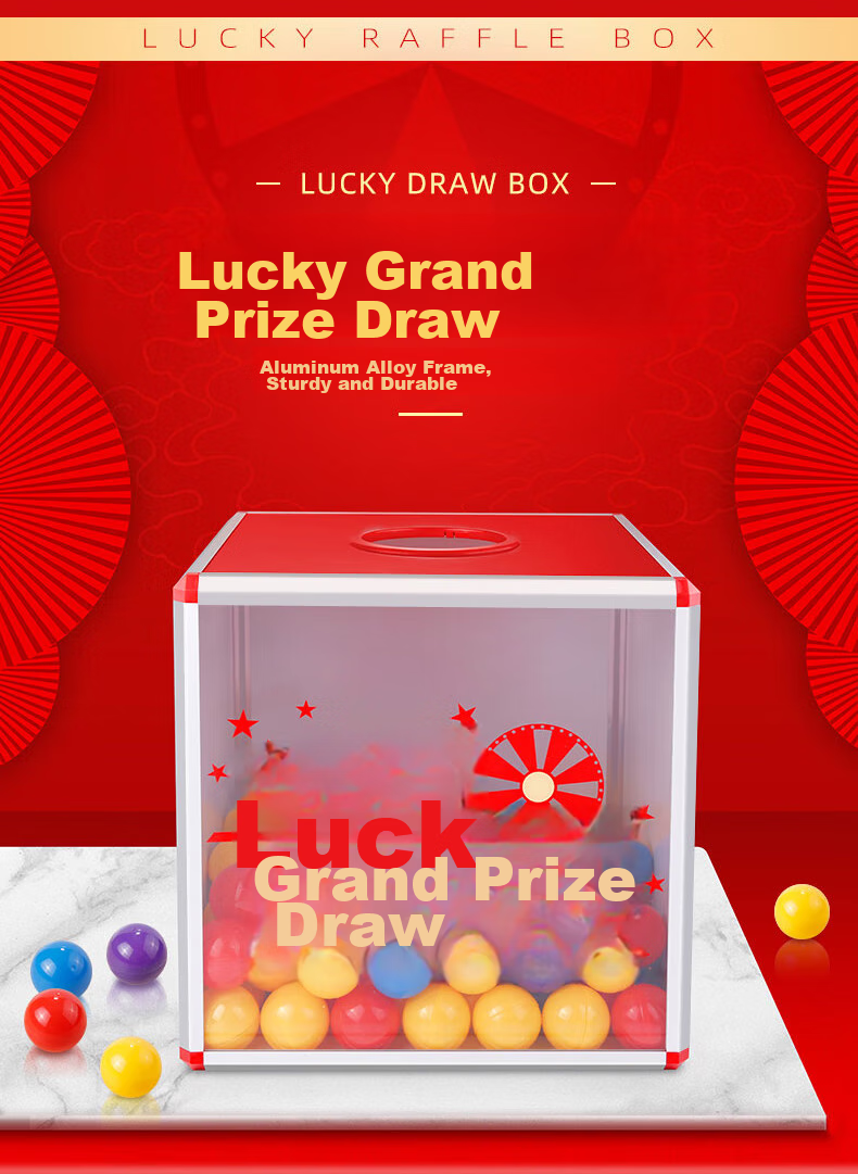 Jinlongxing Lucky Draw Box, Raffle Box, Popular Color, Prize Grabbing Box, Lottery Balls, Grand Opening Celebration Decoration, Aluminum Alloy Detachable Assembly Style Box, Annual Meeting Celebration Supplies, 25cm A1188 1