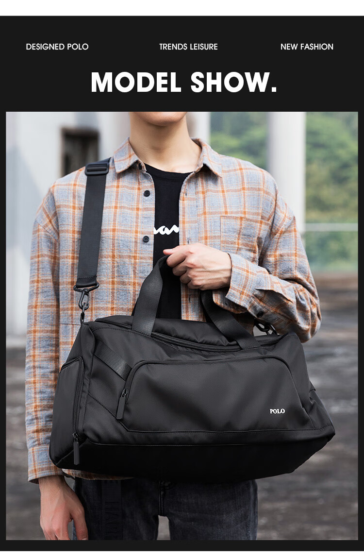 POLO Men's Travel Bag Luggage Duffle with Separate Shoe Compartment Waterproof Sports Gym Bag Business Handbag Birthday Gift 4