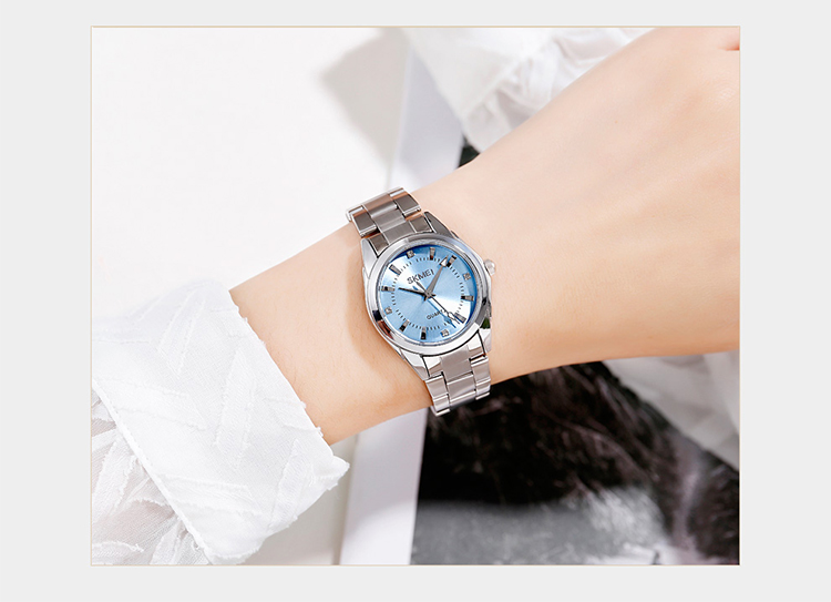 Skmei Fashionable, Unique, Light Luxury High-End Calendar National Watch Quartz Wristwatch Mechanical Style Women's Birthday Gift 7070 18