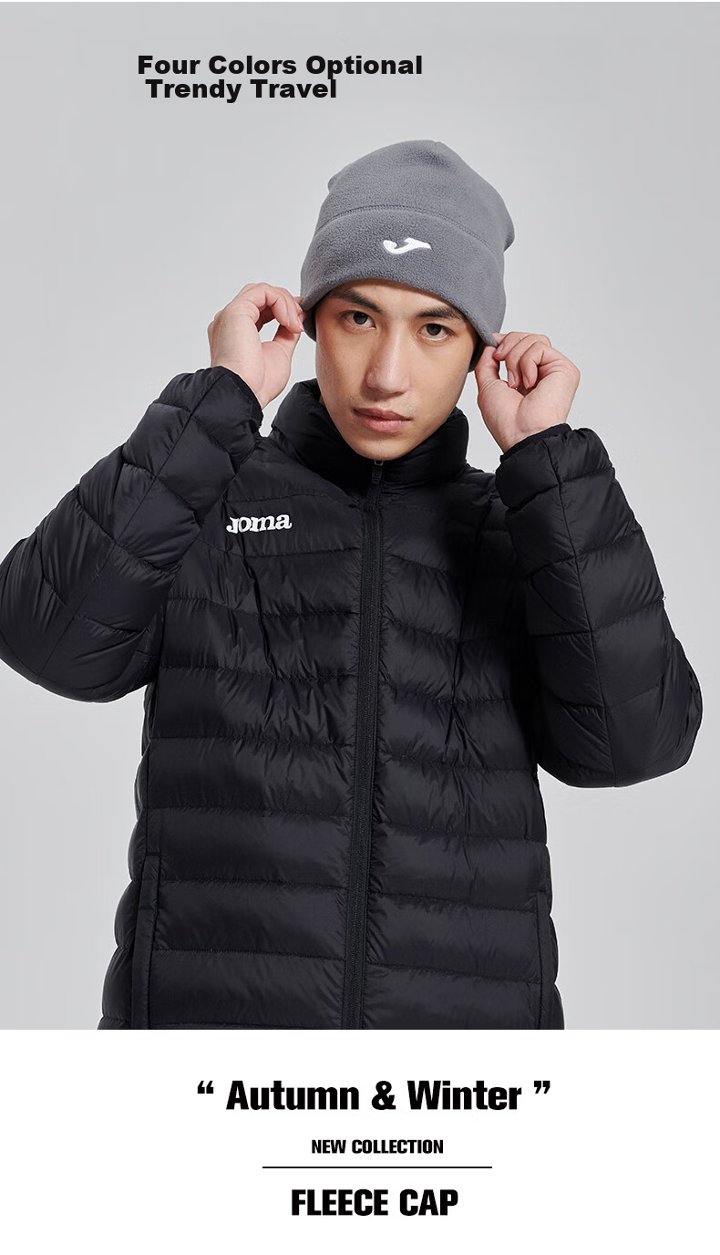 JOMA Fleece Hat for Men And Women, Autumn And Winter Knitted Cold-Proof Hiking Skiing Running Cycling Sports Cap, Black, Children's Style 7