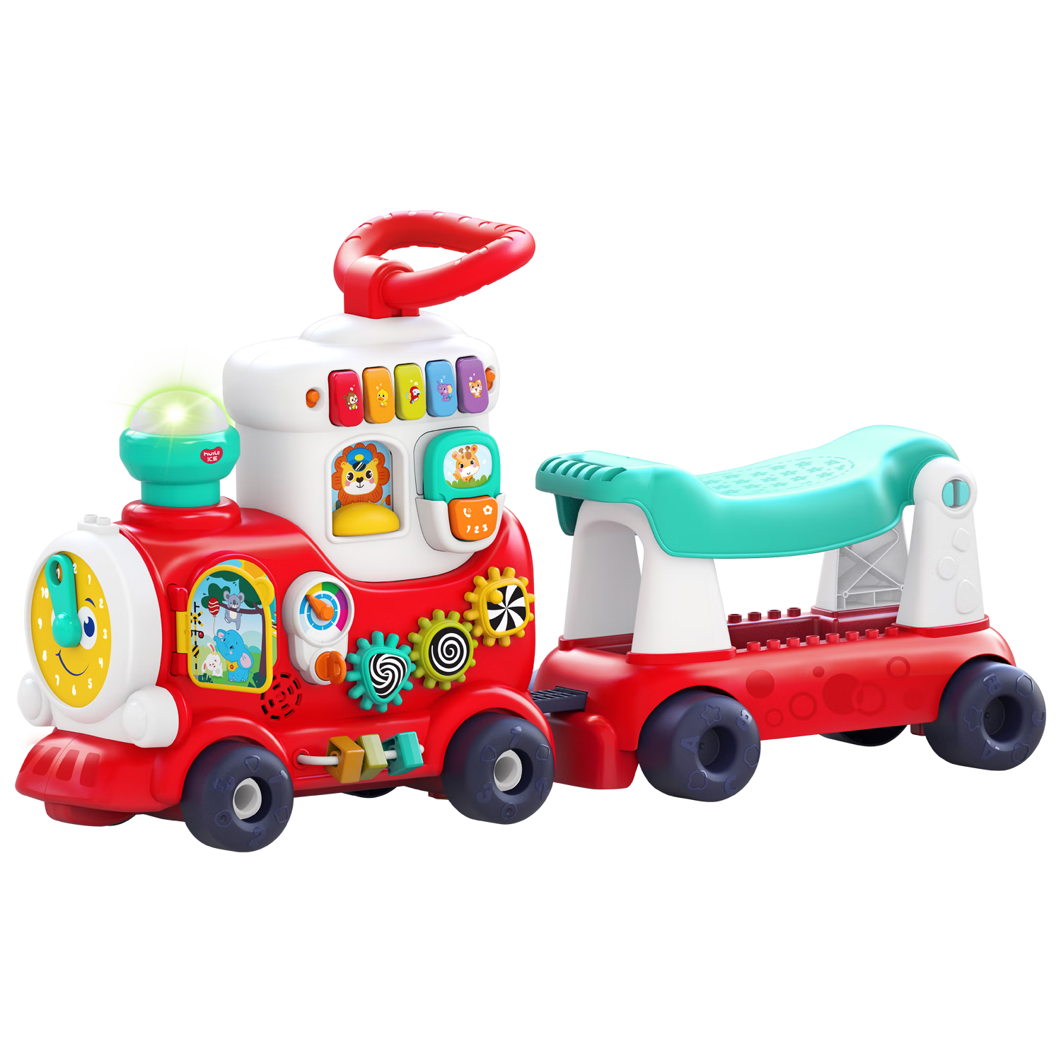 HUILE TOYS Little Train Toy Car for 1-3 Year Old Toddlers, Walking Aid for Children, Boys And Girls, Baby Birthday And First Birthday Gift