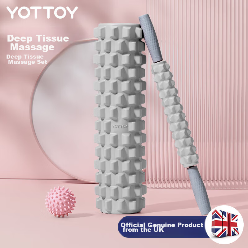 Yottoy Solid Foam Roller Fitness Equipment Set with Massage Roller And Yoga Column - Three-Piece Set