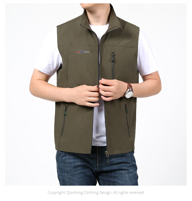 VANCAMEL Men's Outdoor Quick-Dry Casual Vest with Multiple Pockets for Fishing And Photography, Khaki, 2XL 8