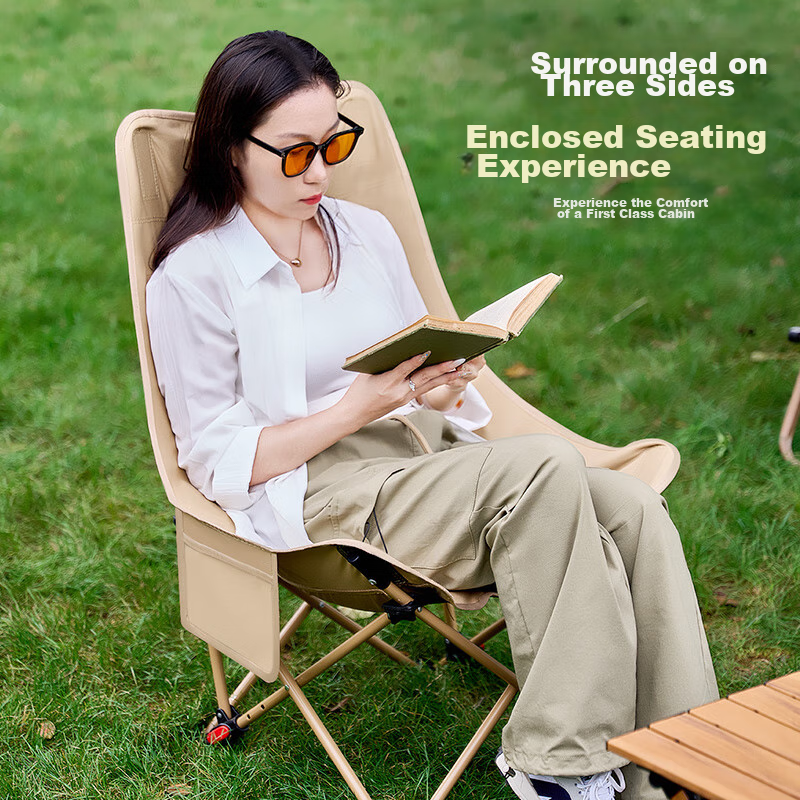 WhitePeak Outdoor Nap Bed Folding Chair, Elevated Moon Chair, Camping Portable Stool, Fishing Beach Lounge Chair, Picnic Table And Chairs