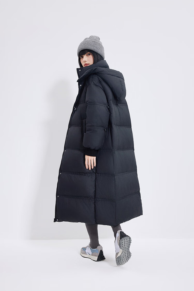 JD Original down Jacket, Spring And Autumn Casual Women's Style, 90% Down, Mid-Length, Comfortable, Versatile, Windproof, Warm Coat, Black, Size L 20