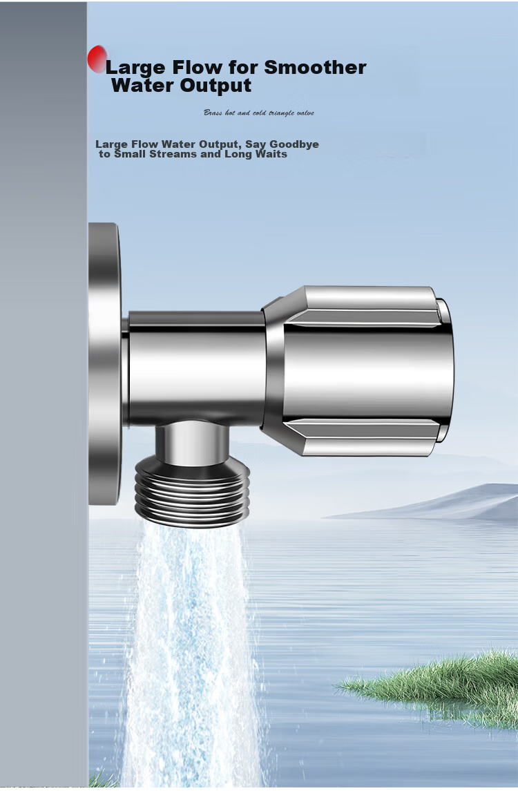 Larsd Full Copper Thickened Angle Valve, Hot And Cold Water Compatible Quick-Open Triangular Valve, High Flow Angle Valve, Stop Valve LD107 9