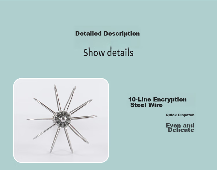 BJ Handheld Semi-Automatic Egg Beater, Baby Food Tool, Corn And Egg Tart Stainless Steel Cream Whisk 9