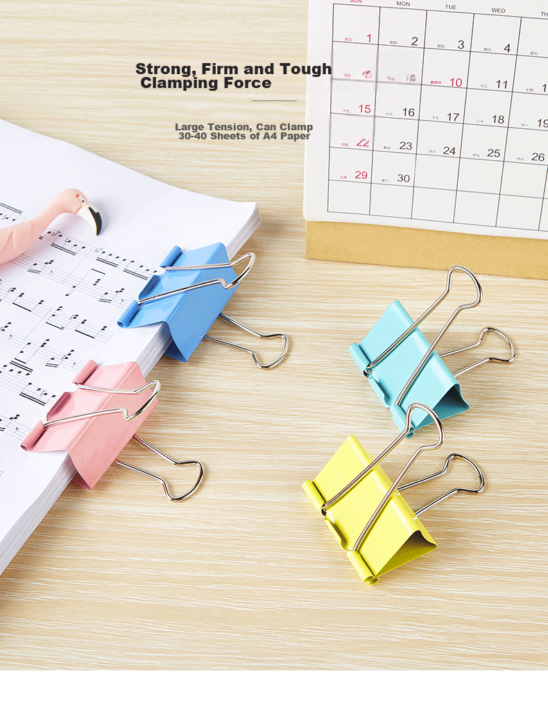 BAOKE 3c Digital All-Net Low Price BC1361 50mm Colorful Long Tail Clips, Binder Clips, 12 Pieces/tube 6