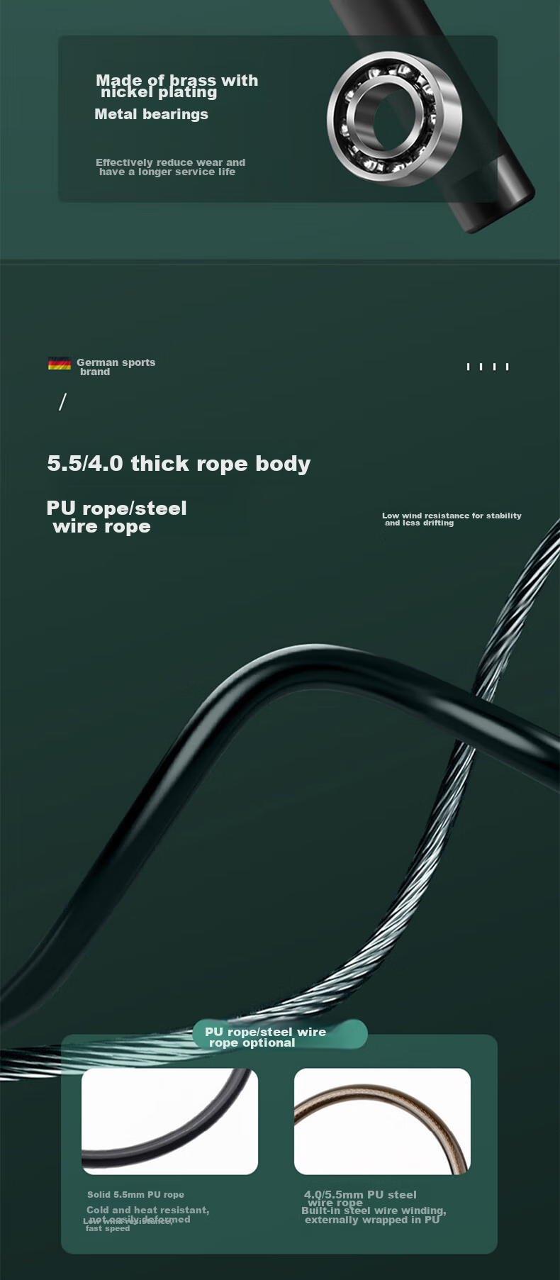 BOSHUJIAN Middle School Entrance Exam Jump Rope, Professional Speed Steel Wire Rope for Children's Competitions, Kindergarten And Elementary School Students' Exam Rope 5