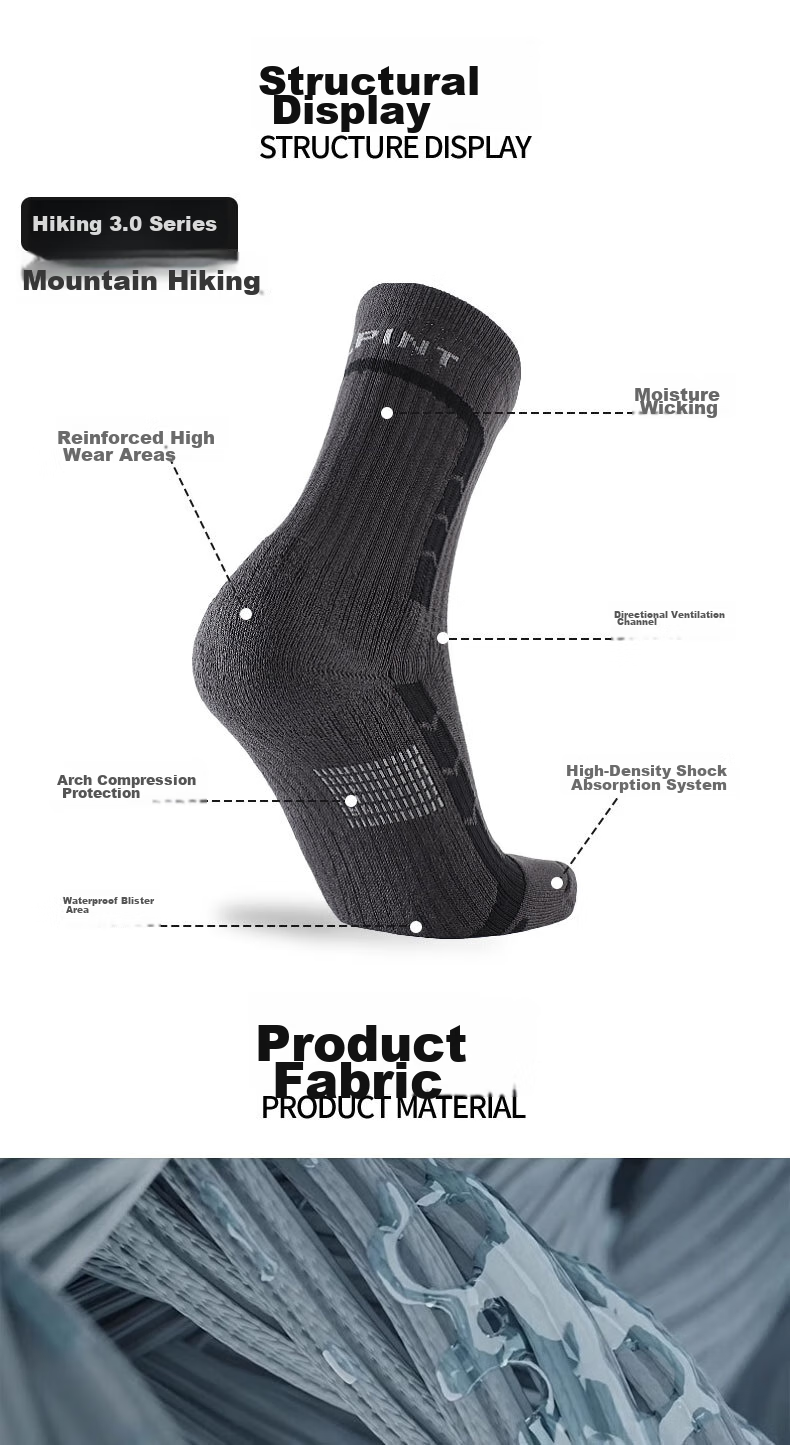 ALPINT MOUNTAIN Men's Professional Hiking Socks, CoolMax Socks, High-Top Quick-Drying Breathable Sports Socks for Outdoor Trekking 2