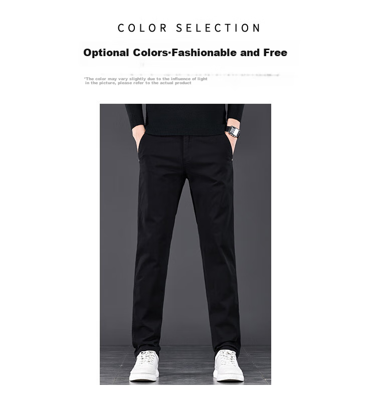 JEEP High-End Men's Casual Pants, New Spring 2026 Style, Loose Straight-Leg, Light Business Pure Cotton Trousers for Me 7