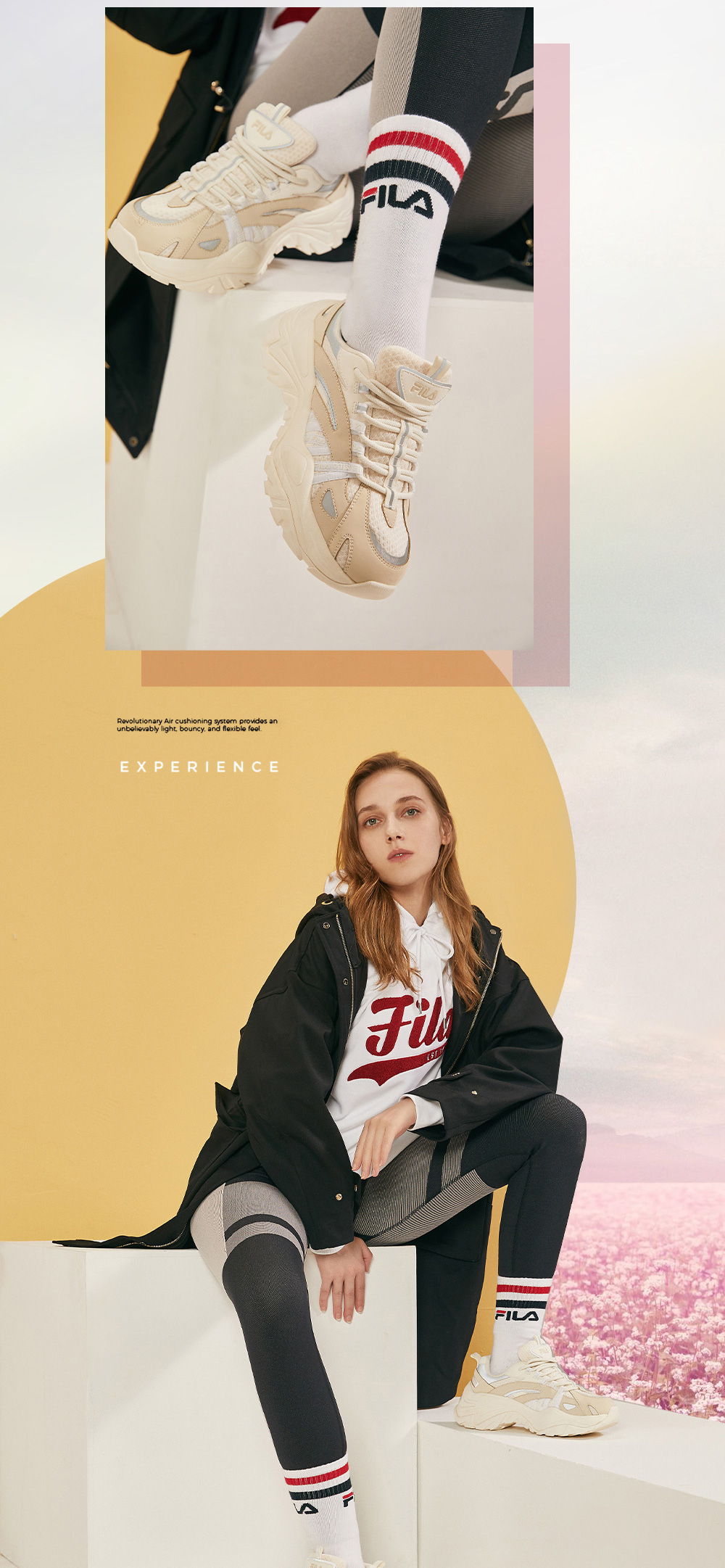 fila女鞋 斐乐官方 sofia鱼刺 复古老爹鞋女增高鞋 新款休闲鞋运动鞋