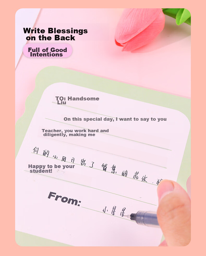 BOJIAO 3D Greeting Card DIY Handmade Material Kit, High-End Feel Handheld Creative Bouquet Preserved Flowers, Blessing Card, Teacher's Day Gift for Teachers And Students' Day Present 6