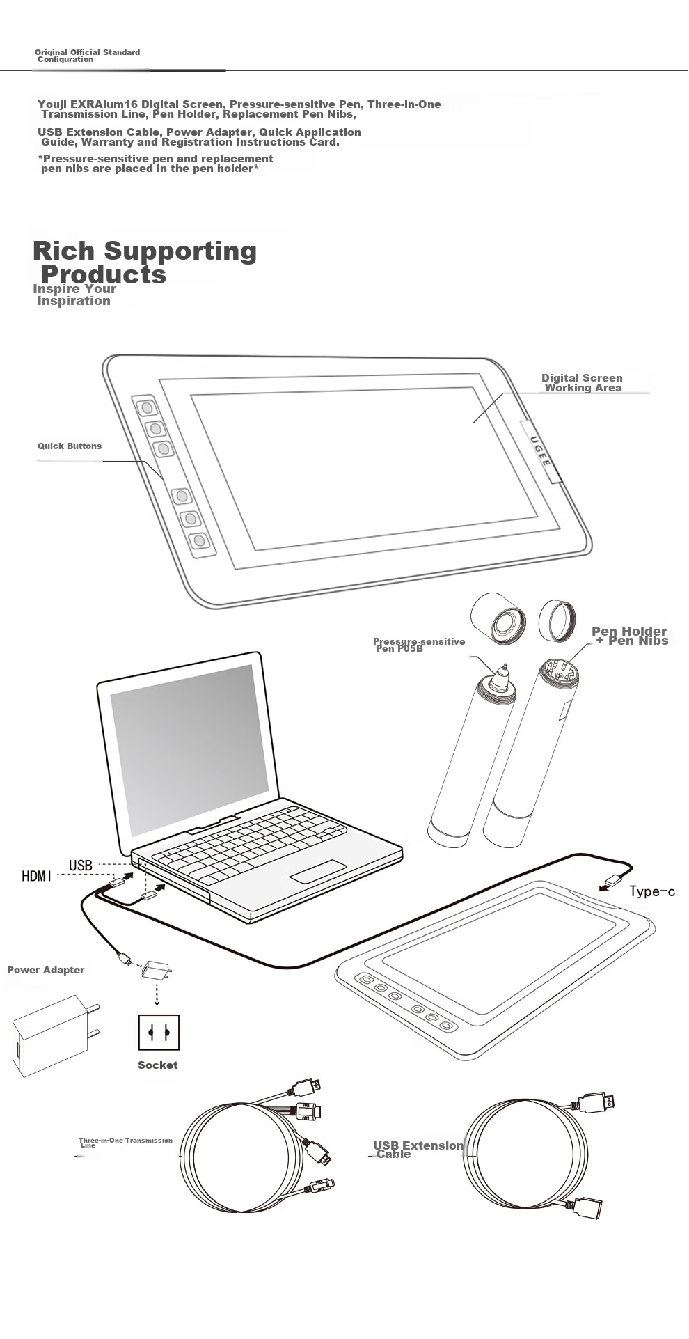 UGEE Digital Drawing Tablet, 16K Pressure Sensitivity, Handheld Graphics Pad, Writing Tablet for Computer, Online Class Writing Pad, Drawing Board, Electronic Drawing Pad M908 19