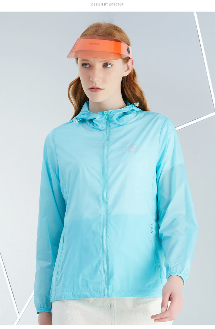 TECTOP Breathable Skin Coat, Water-Repellent Quick-Dry Windbreaker, Women's Pink S 34