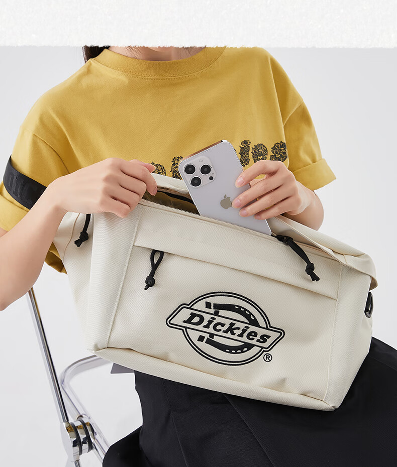 Dickies Men's Crossbody Bag DK Casual Sports Bag Campus Student Canvas Chest Bag Lightweight Cycling Waist Bag Large Capacity Storage Bag 6