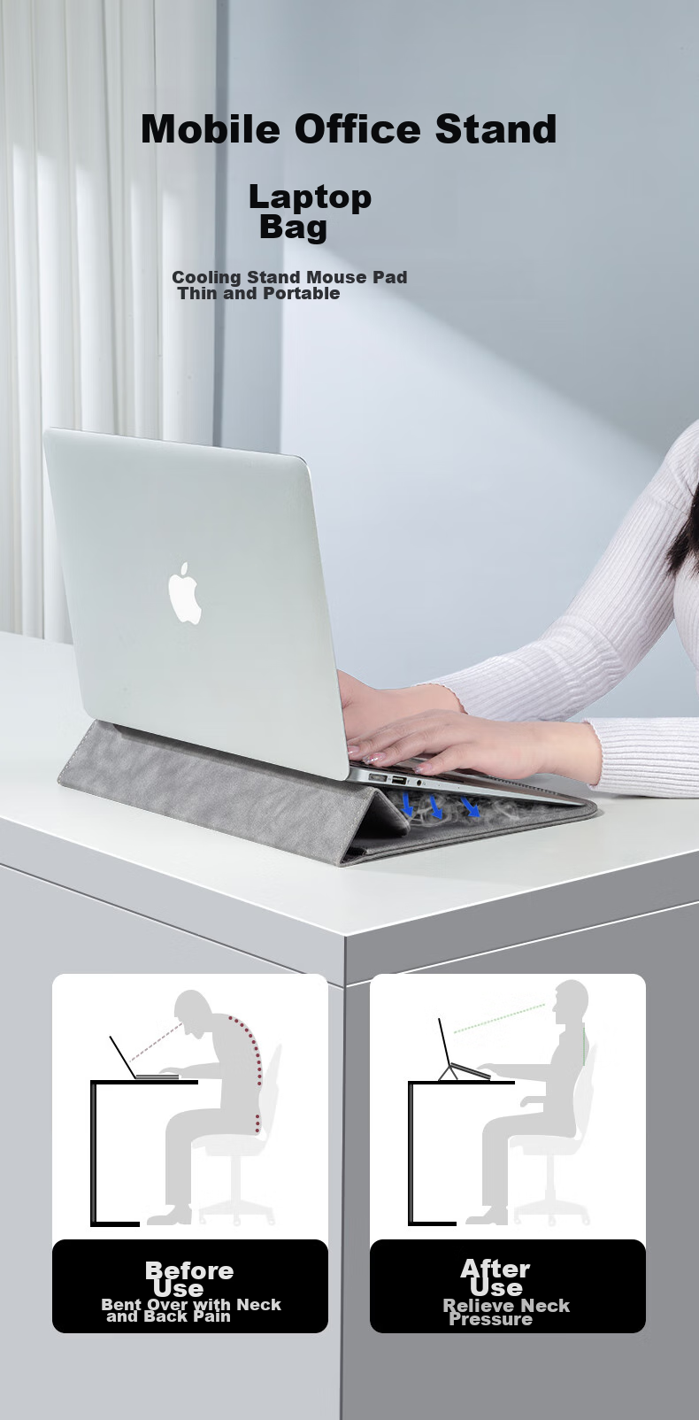 WOMT Invisible Notebook Laptop Sleeve for 12/13 Inch, Compatible with Apple MacBook Air Pro, Huawei Matebook E, Microsoft Surface Go 3 Thin And Light Laptop 2