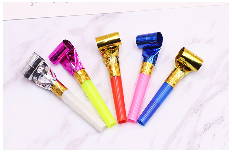 COODORA Blow-Up Toy Set of 40: Dragon Whistle, Trumpet, Air Blower, Retractable Paper Roll Whistle, New Year Gift 9