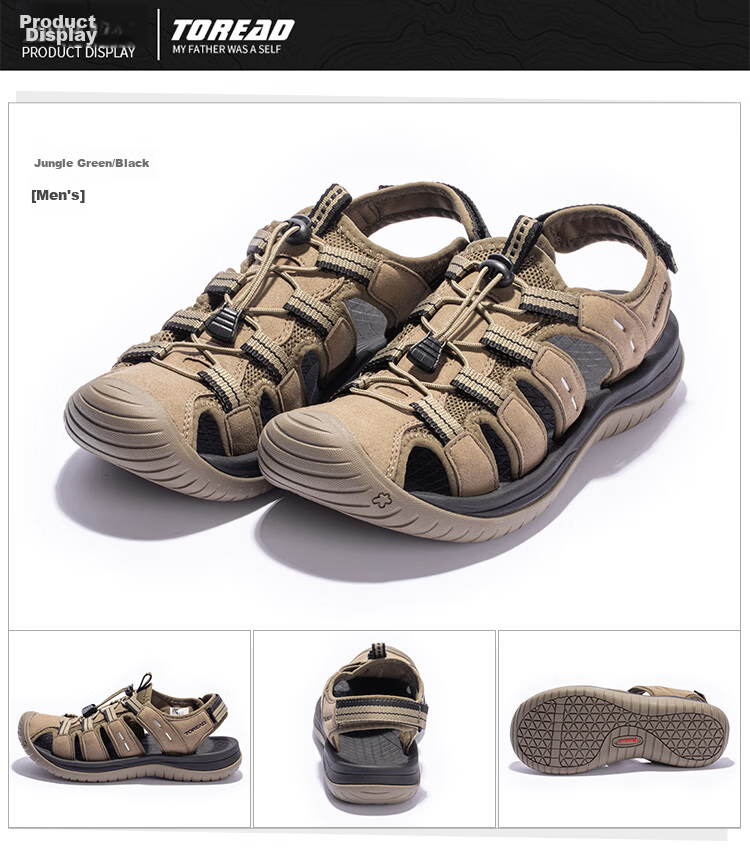 TOREAD Men's Beach Shoes, Lightweight Non-Slip Comfortable Breathable Closed-Toe Sandals, Outdoor Sports Water Shoes TFGGCM81990 10