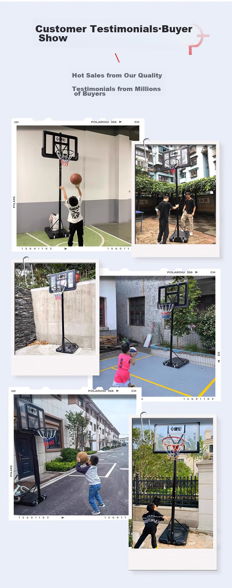 JEEANLEAN Youth And Adult Mobile Adjustable Basketball Hoop, Indoor Basketball Rim for Childre 11